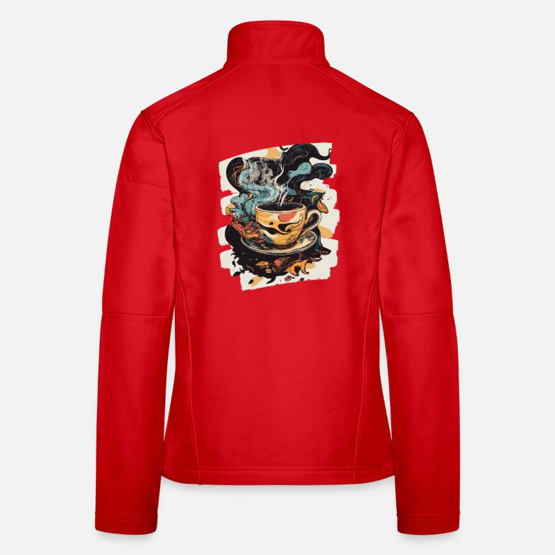 Café Café Amateurs de café Veste en tissu softshell Femme