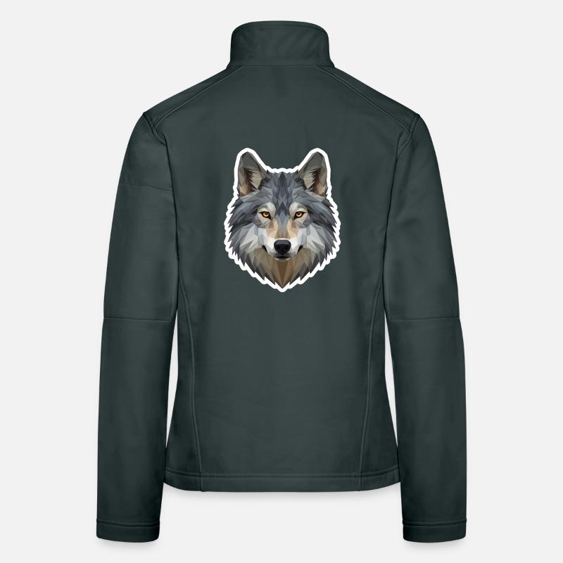 Geometric Wolf Women's Softshell Jacket