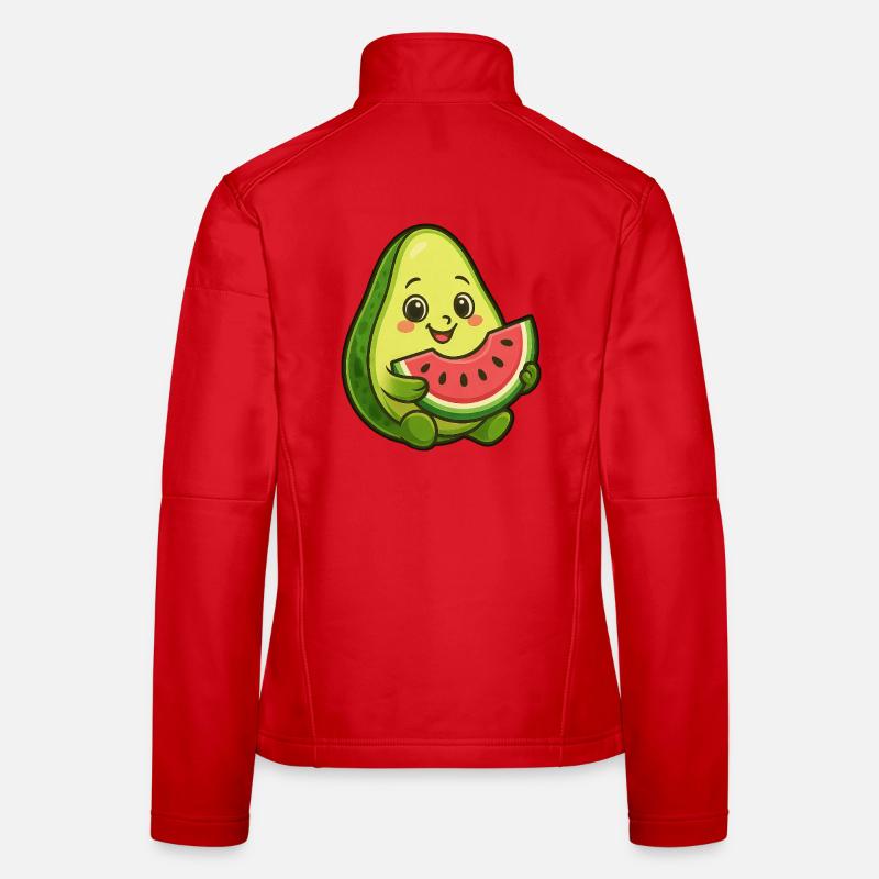 Avocado Melon Watermelon Summer Fruit Design Women's Softshell Jacket