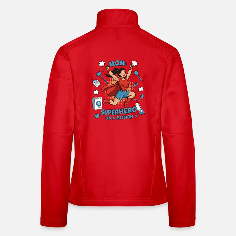 Mutter, Superheldin auf einer Mission ! Frauen Softshelljacke