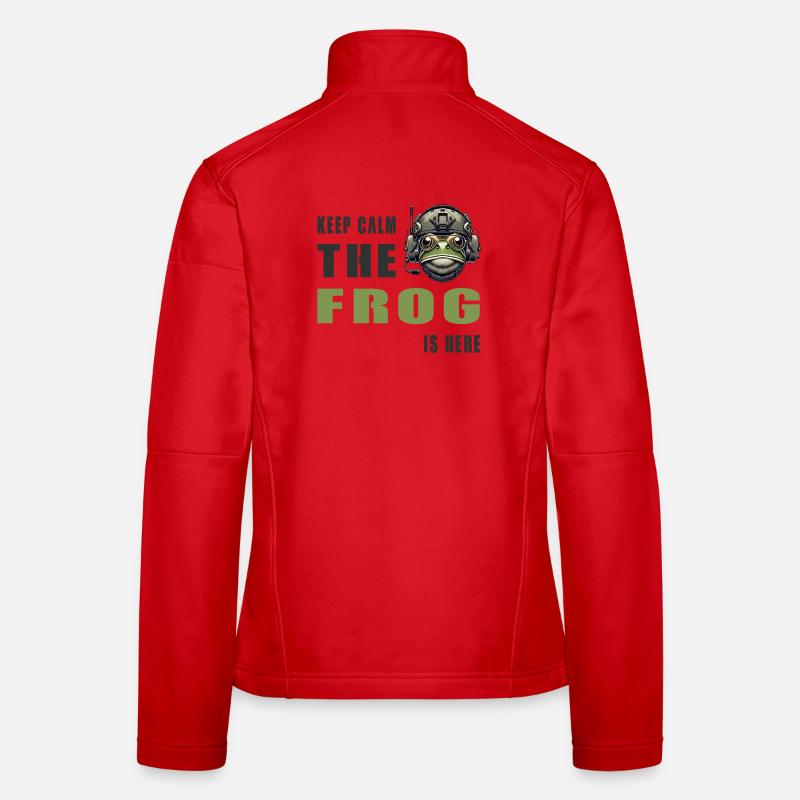 Kampffrosch – Keep Calm Style Frauen Softshelljacke