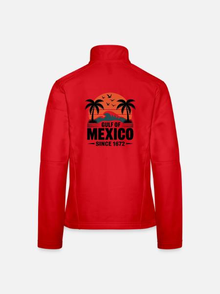 Gulf of Mexico Since 1672 Retro Beach Vibes - Women's Softshell Jacket - red - Back