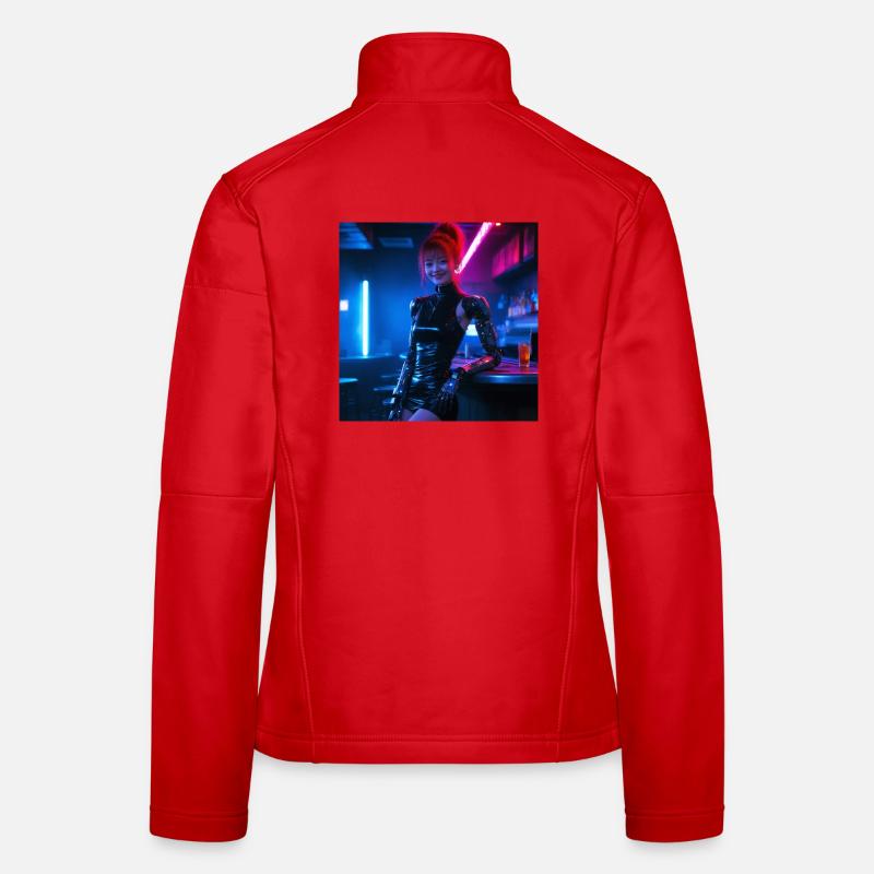 N-dless Nights: Cyberpunk-Mädchen in einer Bar Frauen Softshelljacke