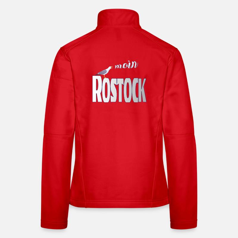 Rostock Möwe & Moin Ostsee - Frauen Softshelljacke - Rot