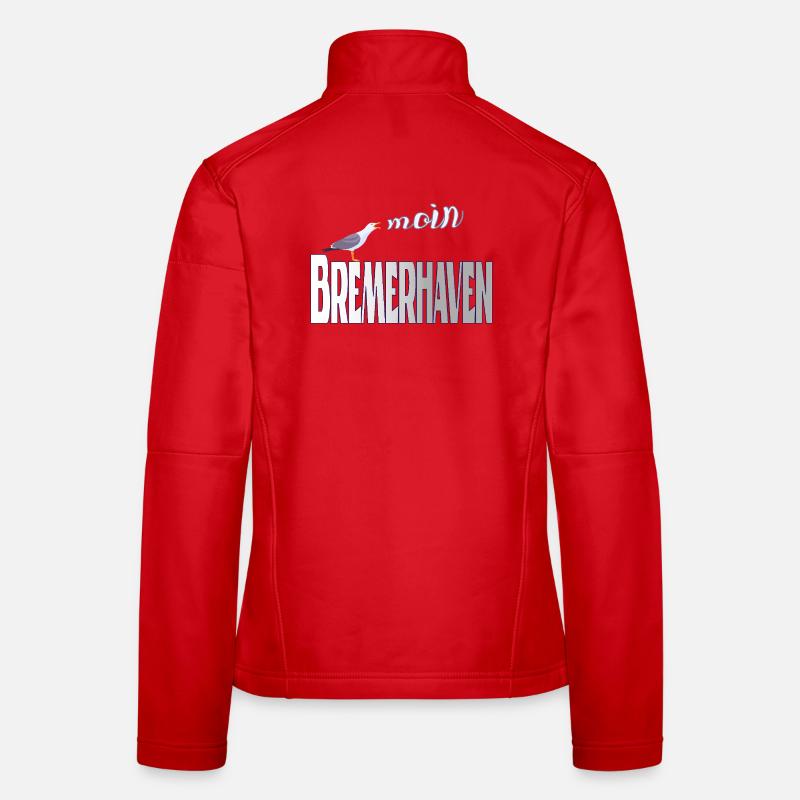 Bremerhaven Möwe & Moin Design - Frauen Softshelljacke - Rot