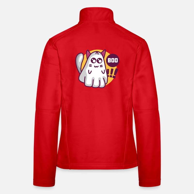 Boo cat - Cute Ghost Cat - Women's Softshell Jacket - red
