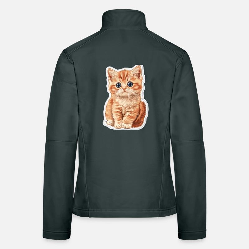 Chaton mignon Veste en tissu softshell Femme