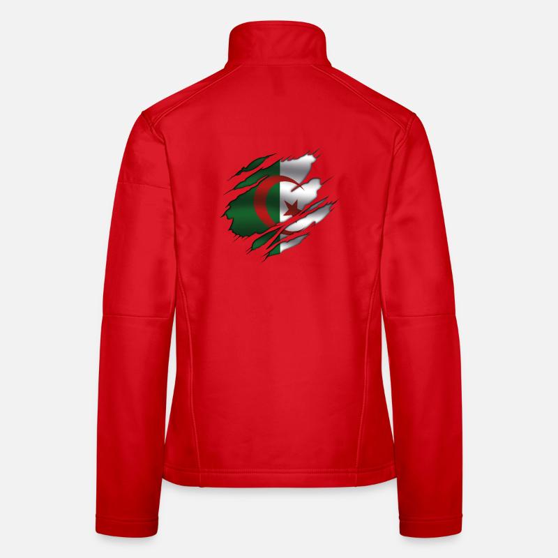 Algeria Flag - Algeria - Torn Flag - Women's Softshell Jacket - red