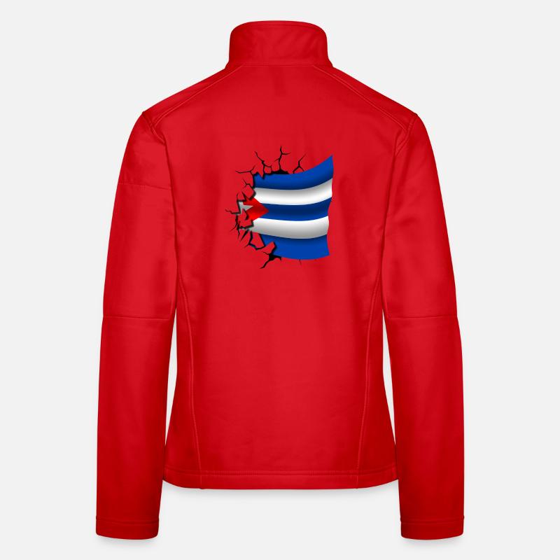 Drapeau de Cuba - Cuba - Drapeau Broken Design Veste en tissu softshell Femme