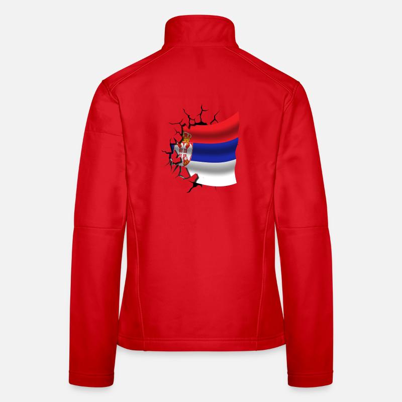 Drapeau de la Serbie - Serbe - Drapeau Broken Design Veste en tissu softshell Femme