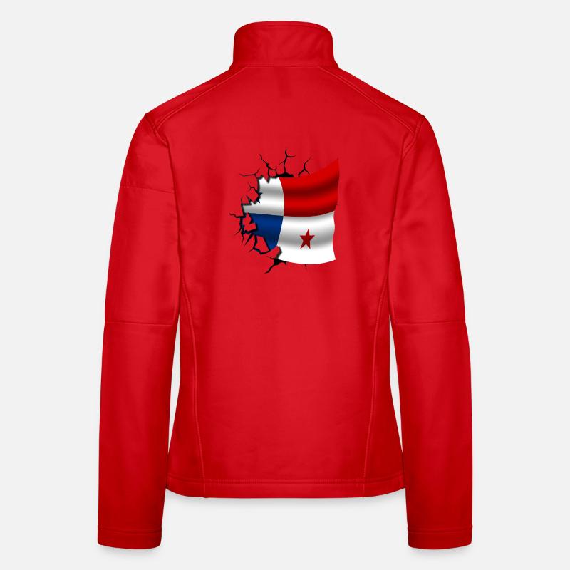 Drapeau du Panama - Panama - Drapeau Broken Design Veste en tissu softshell Femme