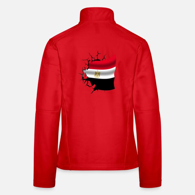 Drapeau de l’Égypte - Égypte - Drapeau Broken Design Veste en tissu softshell Femme