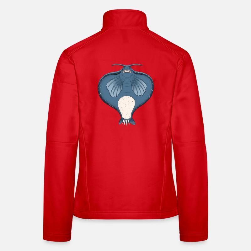 Majestic Manta Ray: Grace Underwater - Women's Softshell Jacket - red