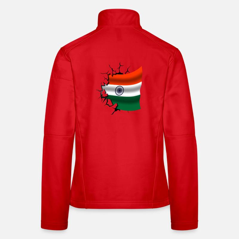 Drapeau de l’Inde - Inde - Drapeau Broken Design Veste en tissu softshell Femme