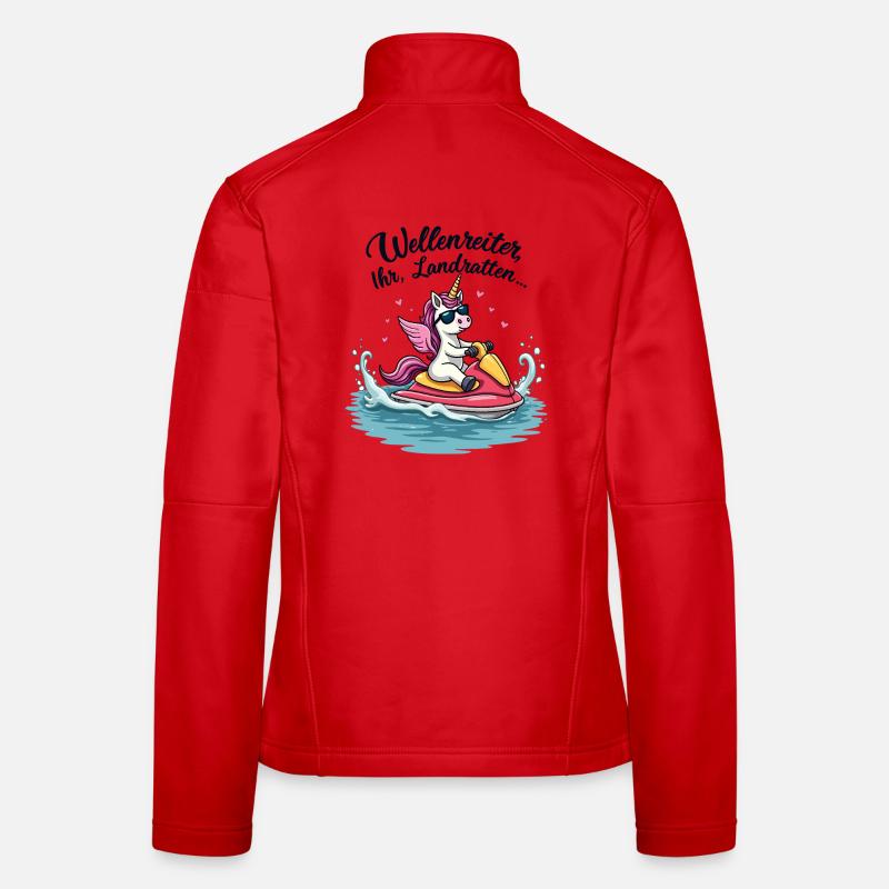 Cooles Jetski Einhorn Frauen Softshelljacke