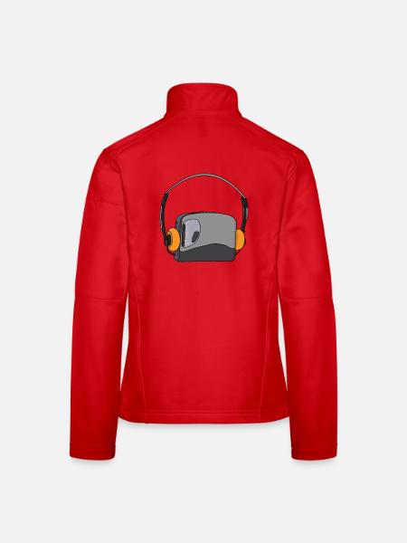 Cool Portable Cassette Audio Player - Women's Softshell Jacket - red - Back