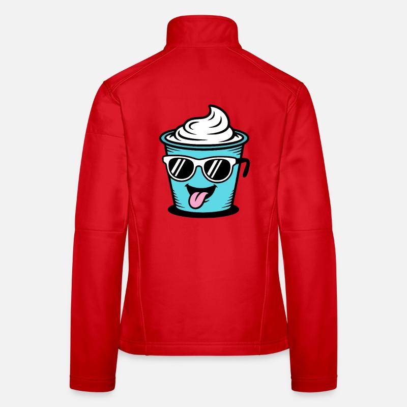 Becher Crème Frech Joghurt Rahm Sahne Eis Pudding Frauen Softshelljacke
