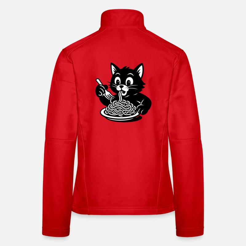 Cat Eats Spaghetti Meme Women's Softshell Jacket