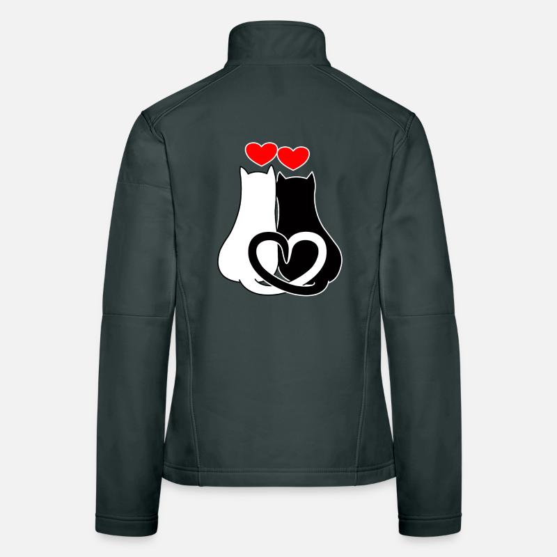 Verliebte Katzen mit Herzen Frauen Softshelljacke