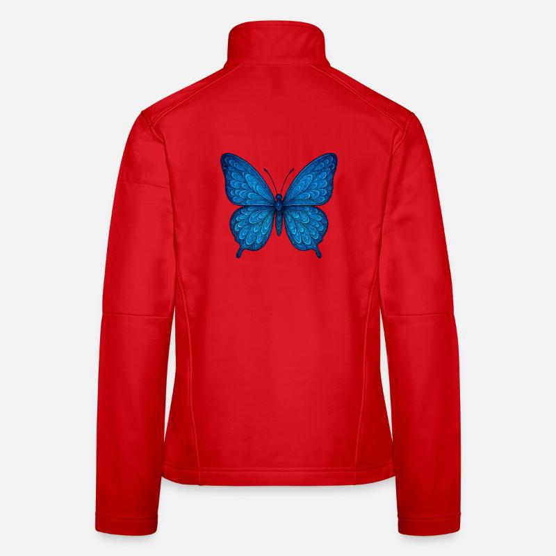 Papillon bleu Veste en tissu softshell Femme