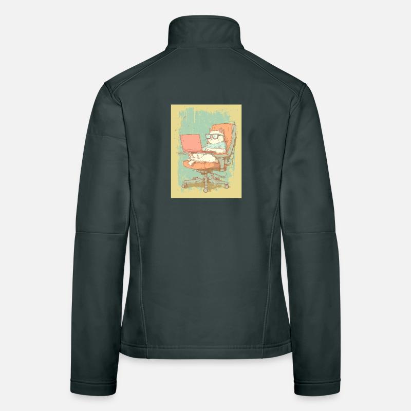 Homeoffice Level: Katze Frauen Softshelljacke