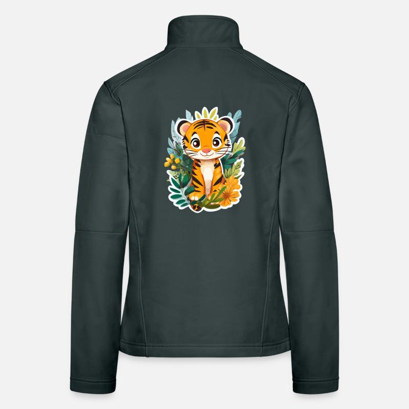 Cute Tiger – Fun Gift Idea for Kids Women's Softshell Jacket