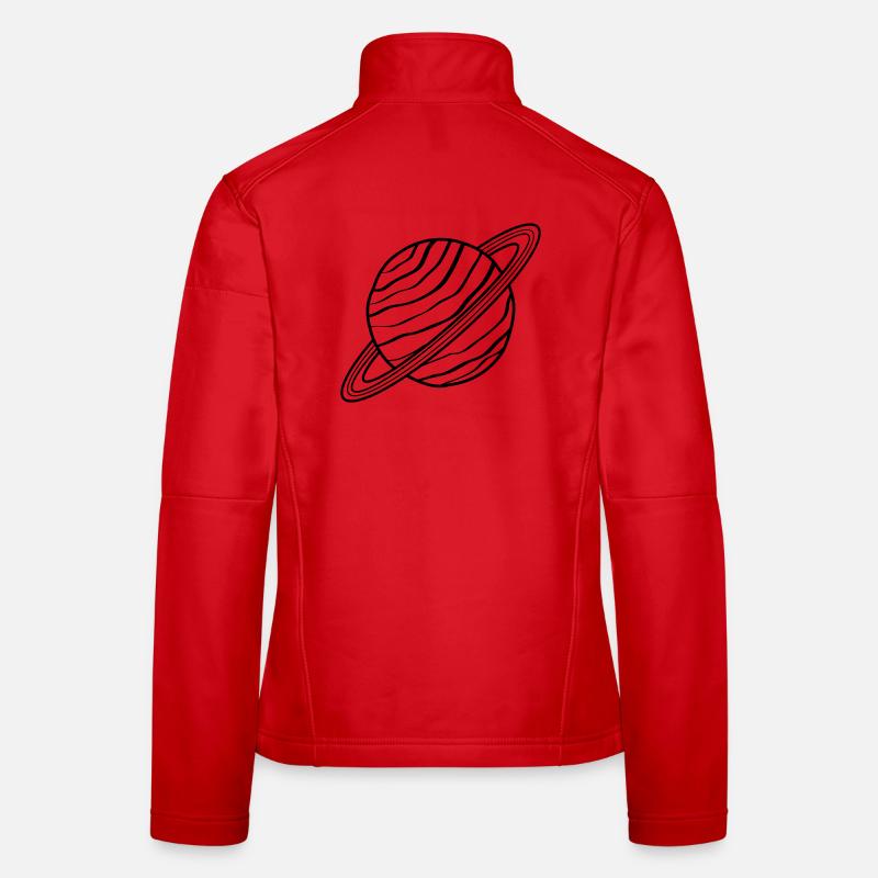 Planet mit Ringen Saturn Uranus Weltraum Doodle Frauen Softshelljacke