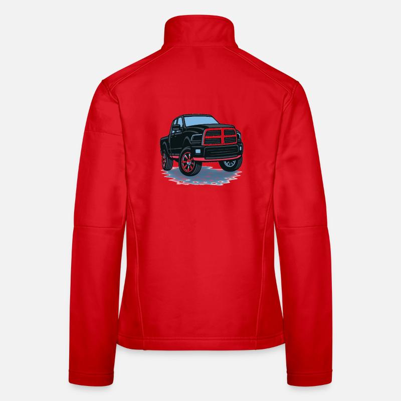 Schwarzer Pickup Ram Frauen Softshelljacke