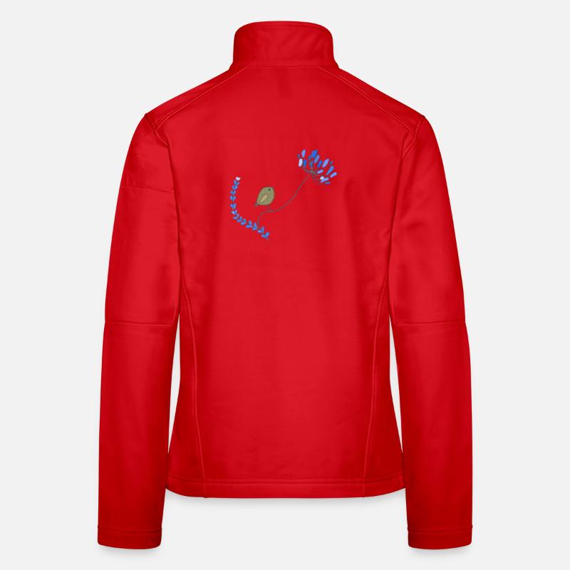 Vogel mit Blume Frauen Softshelljacke