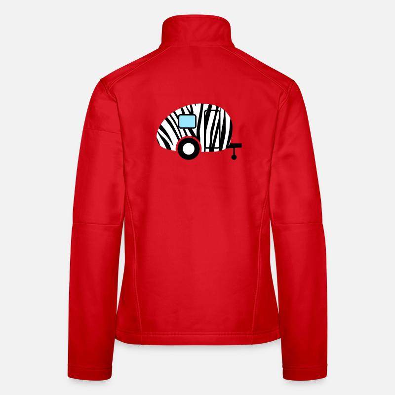 Caravane Caravane Zebra Pattern Holiday Camping Veste en tissu softshell Femme