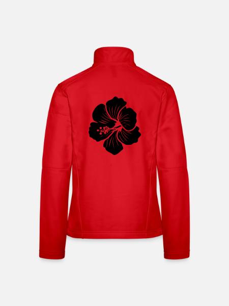 Hibiskus Blume – Symbol Icon (SVG) Versch. Farben - Frauen Softshelljacke - Rot - Hinten