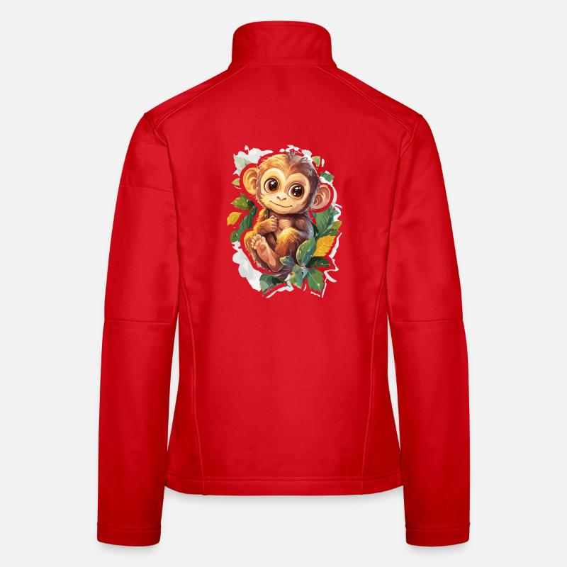 Affe Süsses Äffchen Geschenk für Affenfans Frauen Softshelljacke