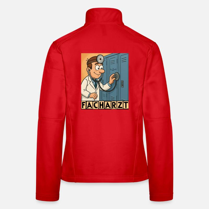 Facharzt by Rico Beck - Frauen Softshelljacke - Rot