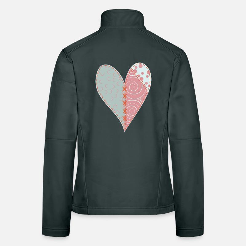 Patchwork Herz Nr. 3 Frauen Softshelljacke