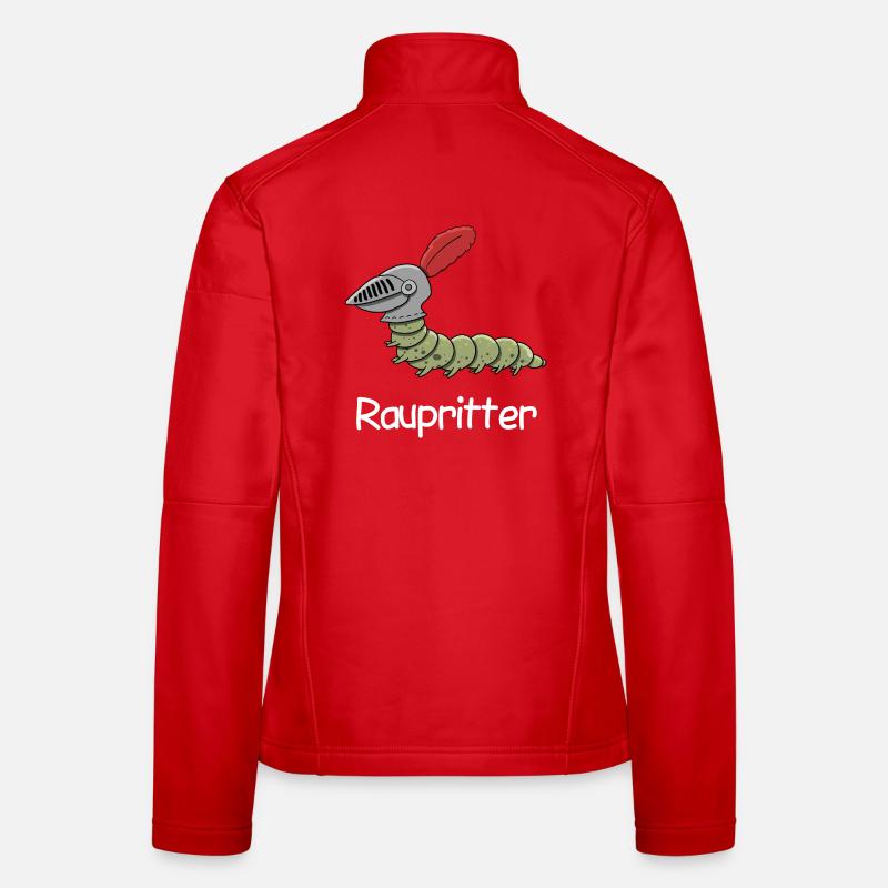 Humorous Caterpillar Warrior Print Women's Softshell Jacket