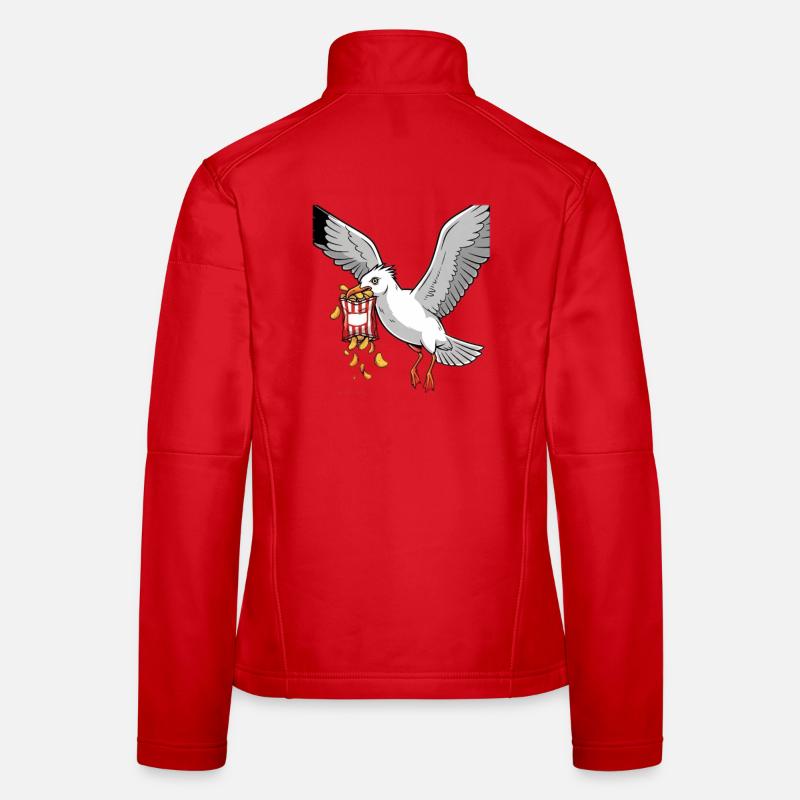 Mouette avec chips Snack Design Veste en tissu softshell Femme