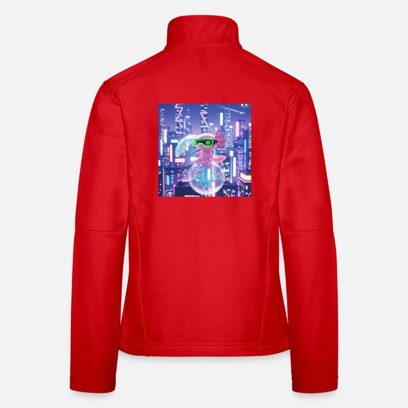 Futuristic Neon Dragon with VR Gear Women's Softshell Jacket