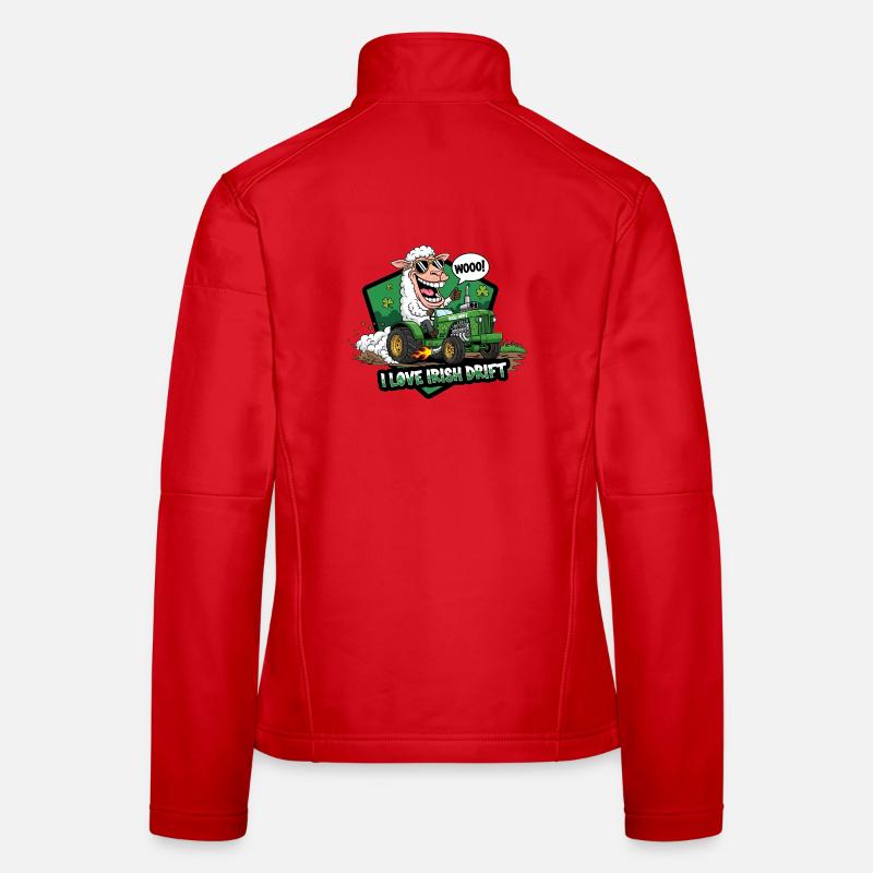 Irisches Drift Schaf Auto Design - Frauen Softshelljacke - Rot