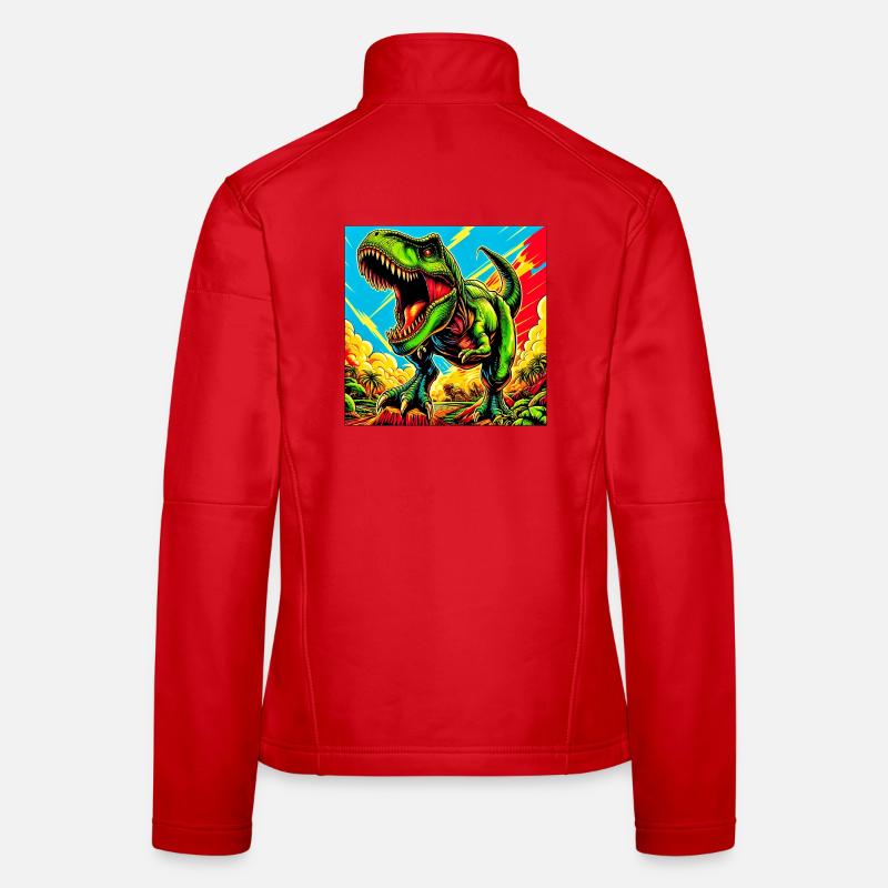 Dinosaurier - Frauen Softshelljacke - Rot