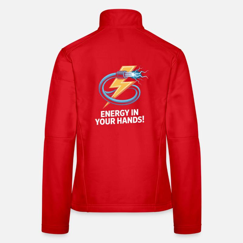 Elektrischer Strom Blitz Design Frauen Softshelljacke