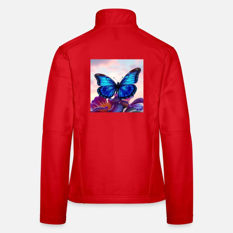 Schmetterling - Frauen Softshelljacke - Rot