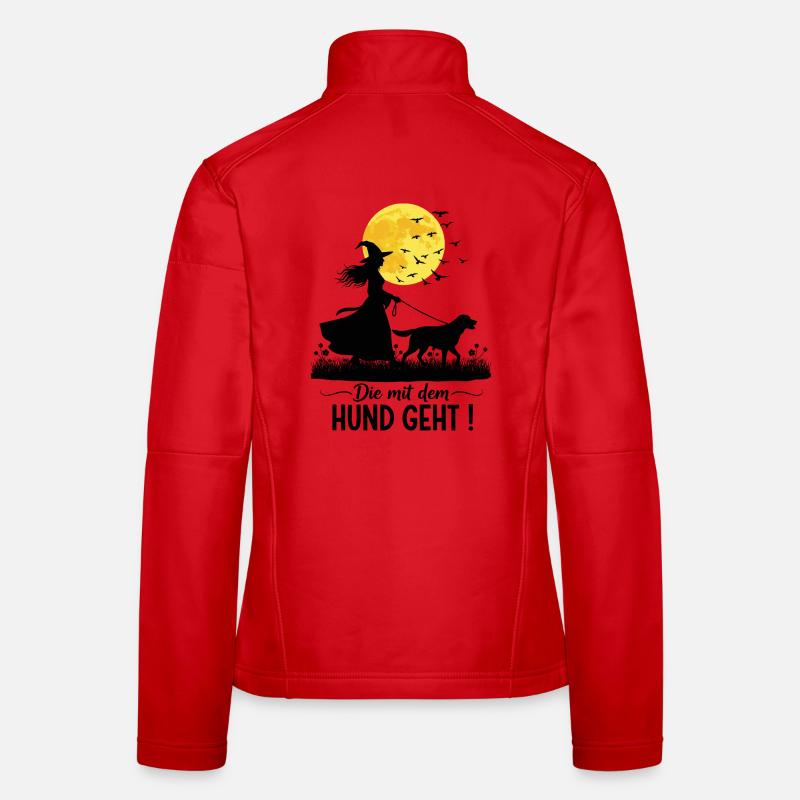 Die mit dem Labrador geht ! - Frauen Softshelljacke - Rot