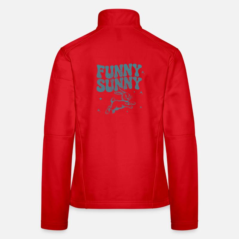 Playful Bunny Comic Design Women's Softshell Jacket