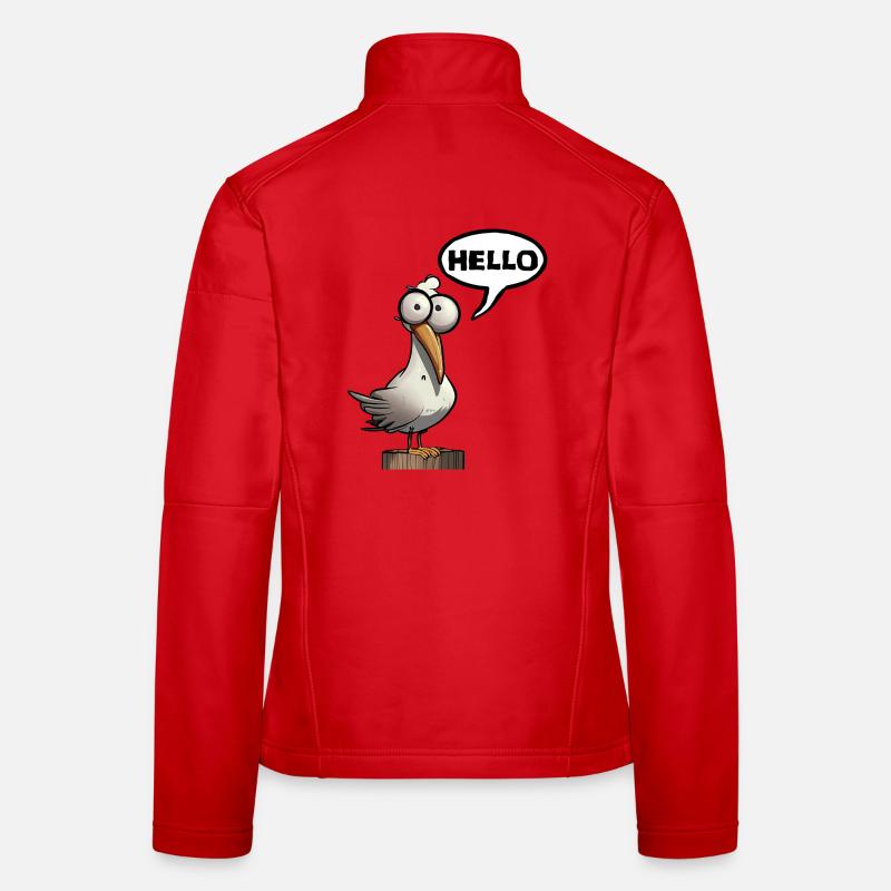 Humorous seagull with speech bubble Women's Softshell Jacket