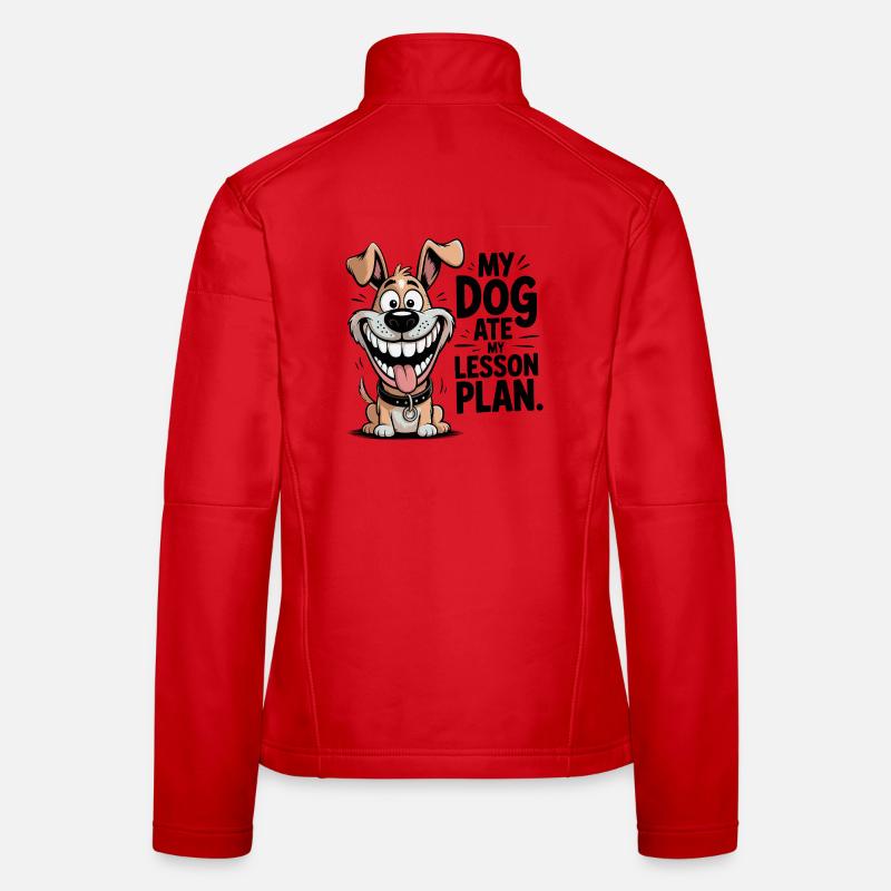 Mon chien a mangé mon professeur de plan de cours Veste en tissu softshell Femme