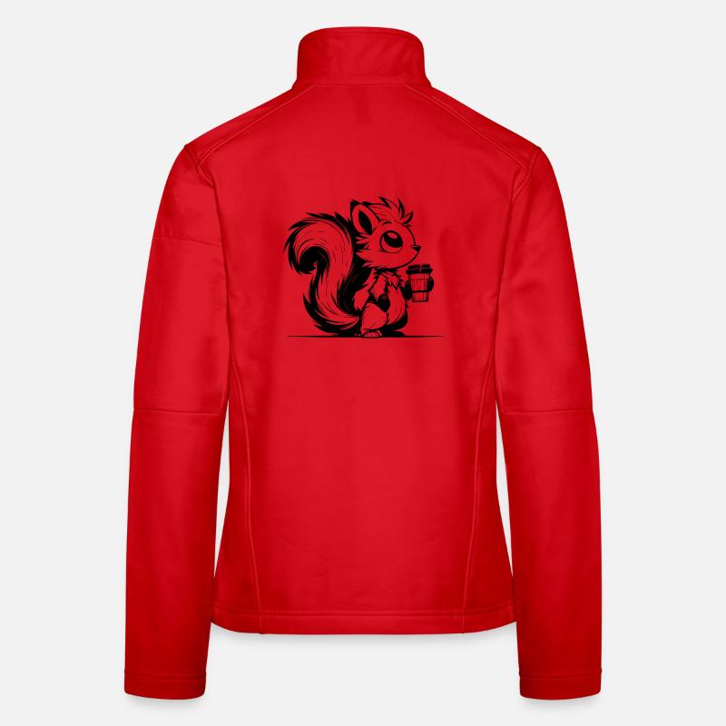 Mehr Kaffee, weniger Stress Eichhörnchen Tag Frauen Softshelljacke