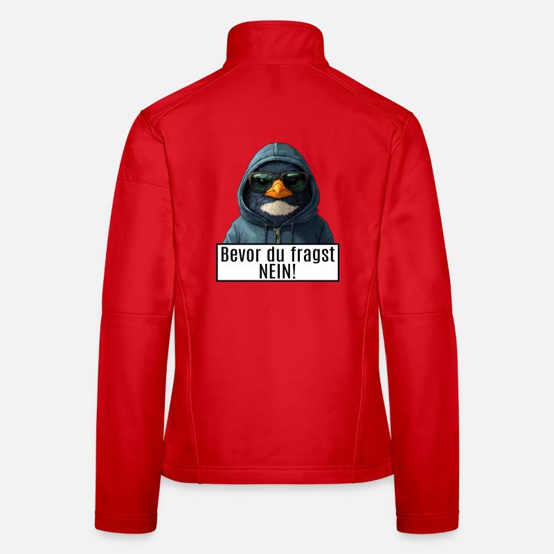Pingouin gris avec lunettes de soleil et sweat à capuche Veste en tissu softshell Femme