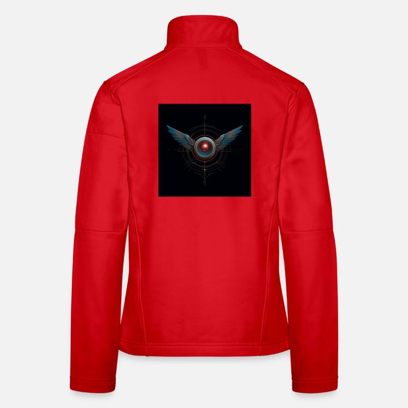 Futuristic Winged Emblem – Techno Vision Women's Softshell Jacket