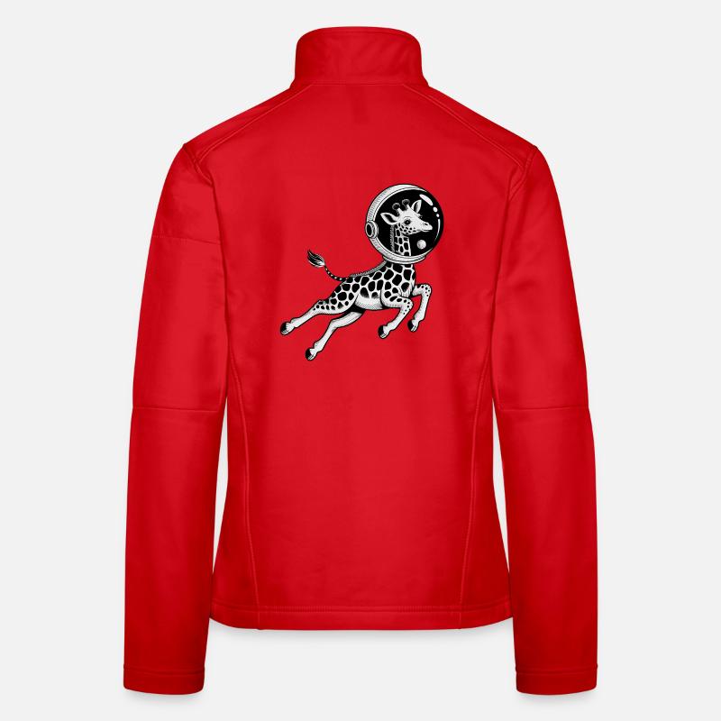 Giraffe in Space - Cool Astonomy Logo Women's Softshell Jacket