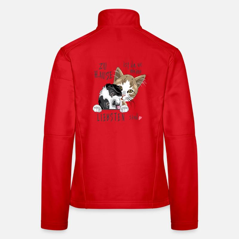 Zu Hause ist da, wo meine Liebsten sind - Frauen Softshelljacke - Rot